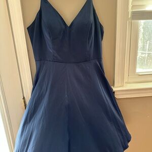 Elegant Navy Blue Women's Dress - WORN ONCE